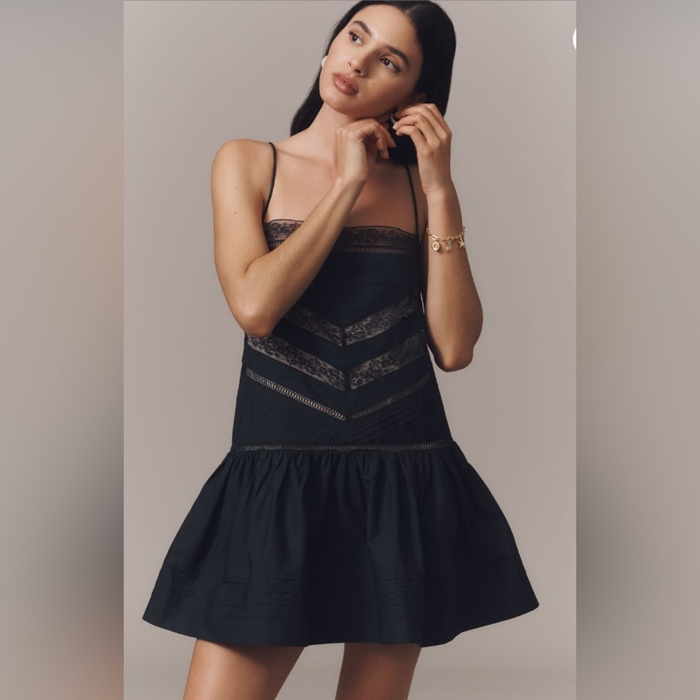 NWOT Maeve Sleeveless Square-Neck Lace Mix
Mini Dress Sz XL